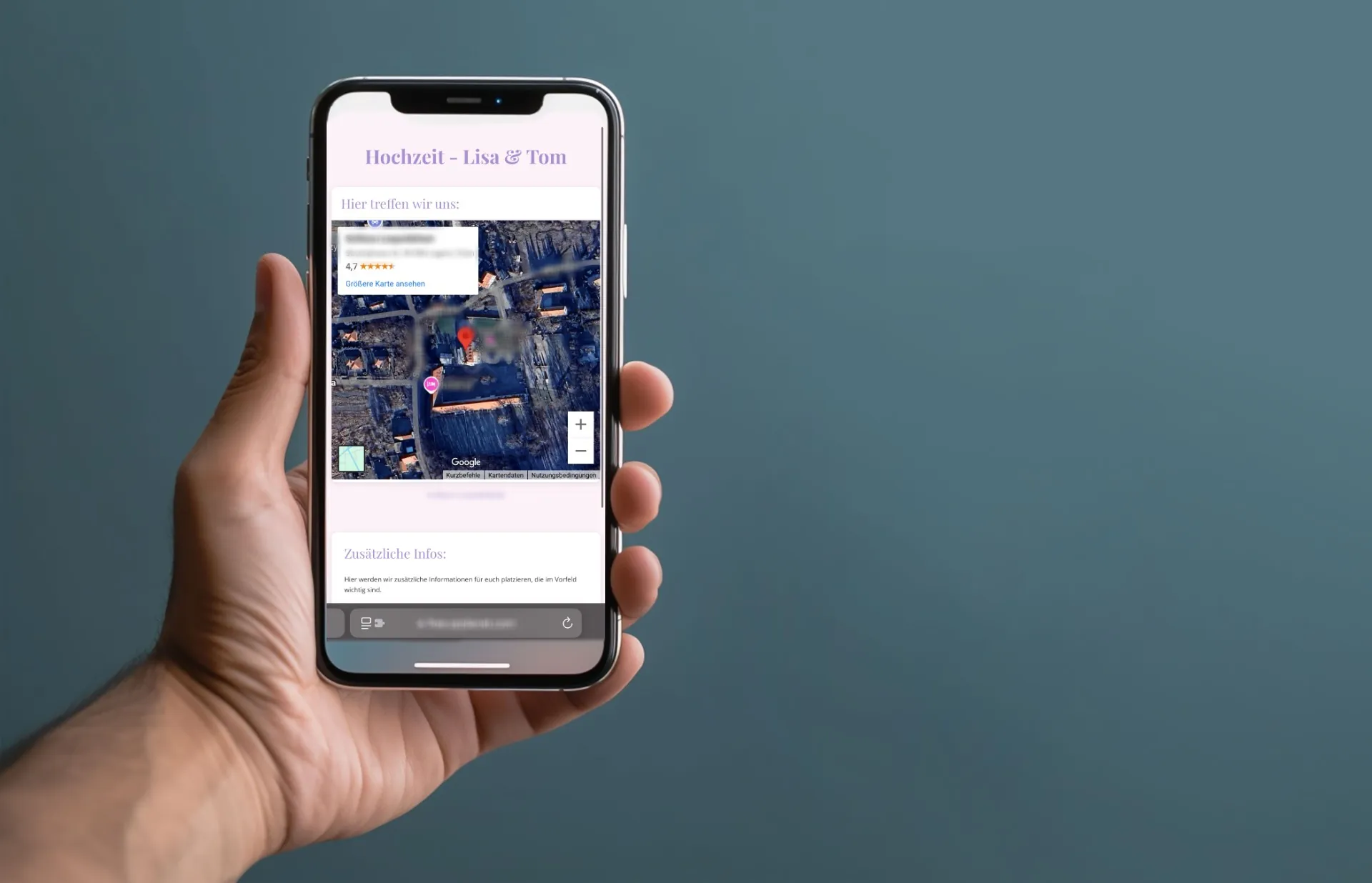 Projekt Landingpage: Digitale Hochzeitseinladung